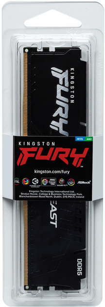 Pamięć operacyjna Kingston Fury Beast DDR5-6000 8192 MB PC5-48000 Black (KF560C30BB-8) - obraz 6