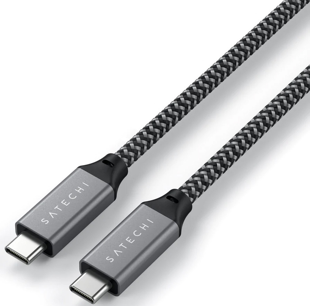 Kabel Satechi USB4 to USB-C 100W Space Gray 25 cm (ST-U4C25M) - obraz 3