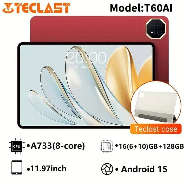Планшет Teclast T60AI 12" 6/128GB Wi-Fi Cherry Red (Android 15, Allwinner A733, 8000 мАг) з чохлом та кабелем USB-C - зображення 4
