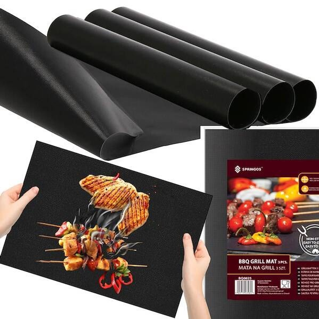 Mata do grilla Springos BQ0025 teflonowa 40x33 cm 3 szt (5907719435824) - obraz 7