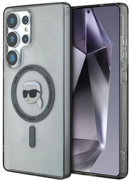 Панель Karl Lagerfeld Button Karl Head Printed Logo MagSafe Samsung Galaxy S25 Ultra Black (3666339450045) - зображення 1