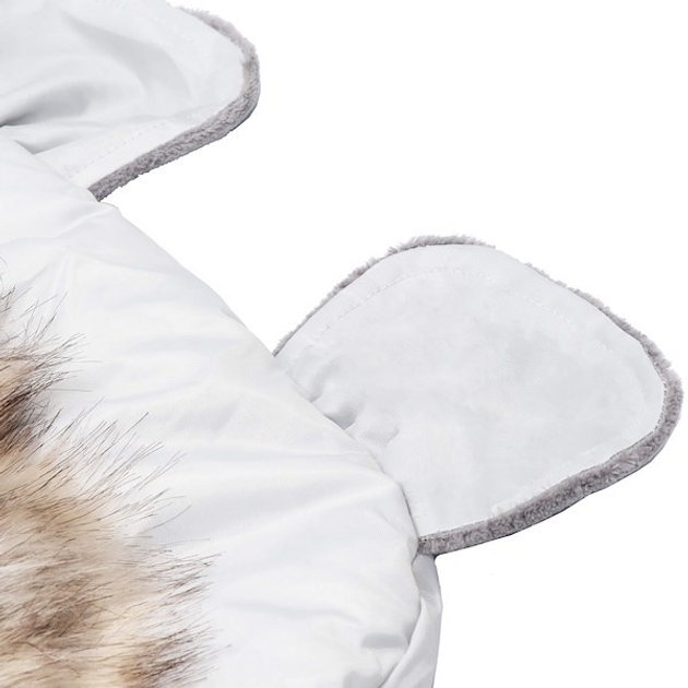 Śpiworek ciepły Springos SB0047 do wózka gondoli na sanki z futerkiem uszkami premium 96 cm Szary (5907719442310) - obraz 8