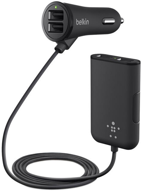 Ładowarka samochodowa Belkin Road Rockstar USB Charger 2 USB x 2.4 A + 2 USB x 1.2 A Black (F8M935bt06-BLK) - obraz 1