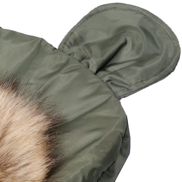 Śpiworek ciepły Springos SB0048 do wózka gondoli na sanki z futerkiem uszkami premium 96 cm Zielony (5907719442327) - obraz 8