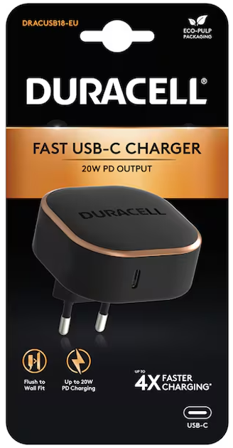Ładowarka sieciowa Duracell PD 20 W USB Type-C Black-Copper (DRACUSB18-EU) - obraz 2