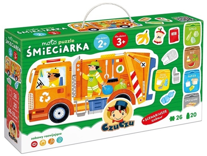 Puzzle CzuCzu Moto Śmieciarka 26 elementów (5902983494010) - obraz 1