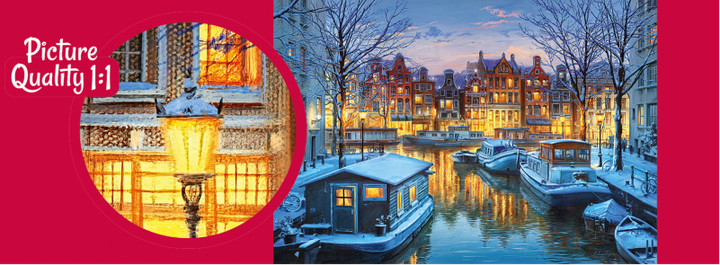 Puzzle CherryPazzi Amsterdam at night 1000 elementów 30264 (5903728730264) - obraz 3