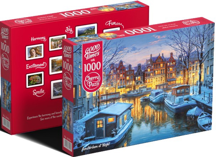 Puzzle CherryPazzi Amsterdam at night 1000 elementów 30264 (5903728730264) - obraz 4