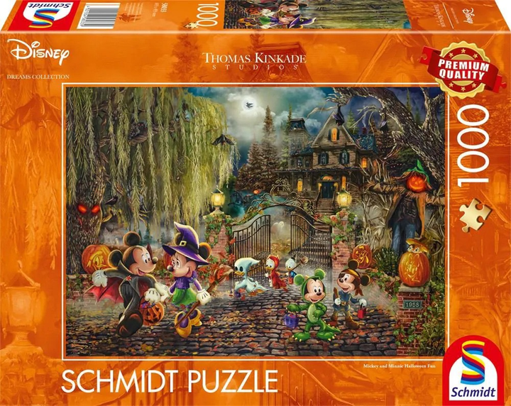 Puzzle Schmidt Spiele T.Kinkade Myszka Miki and Minnie Halloween 1000 elementów 113366 (4001504580339) - obraz 1