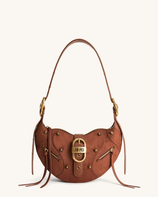 Женская сумка на плечо JW PEI Tessa Suede Shoulder Bag Dark Birch