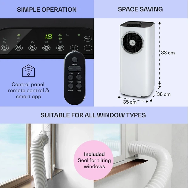 Мобильный фреоновый кондиционер/Осушитель воздуха Klarstein Eco Smart 11 Белый Б/У - Фото 4 Мобильный фреоновый кондиционер/Осушитель воздуха Klarstein Eco Smart 11 Белый Б/У - изображение 4