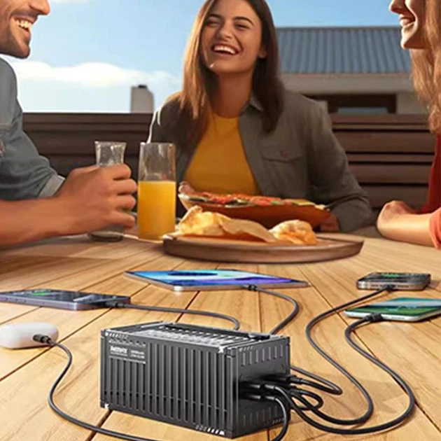 Павербанк Remax RPP-161 50000 mAh 27W 4USB/Type-C Портативний зовнішній акумулятор Power Bank зі швидкою зарядкою PD27W+QC22.5W Grey - Фото 5 Павербанк Remax RPP-161 50000 mAh 27W 4USB/Type-C Портативний зовнішній акумулятор Power Bank зі швидкою зарядкою PD27W+QC22.5W Grey - зображення 5