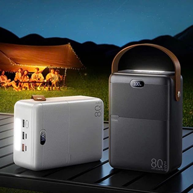 Павербанк Remax RPP-118 80000 mAh 27W 3USB/Type-C Портативний зовнішній акумулятор Power Bank зі швидкою зарядкою PD27W+QC22.5W та ліхтариком Black - зображення 6