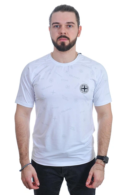 Футболка с логотипом Stone Island 25-ZZK500 2XL белая - Фото 1 Футболка с логотипом Stone Island 25-ZZK500 2XL белая - изображение 1