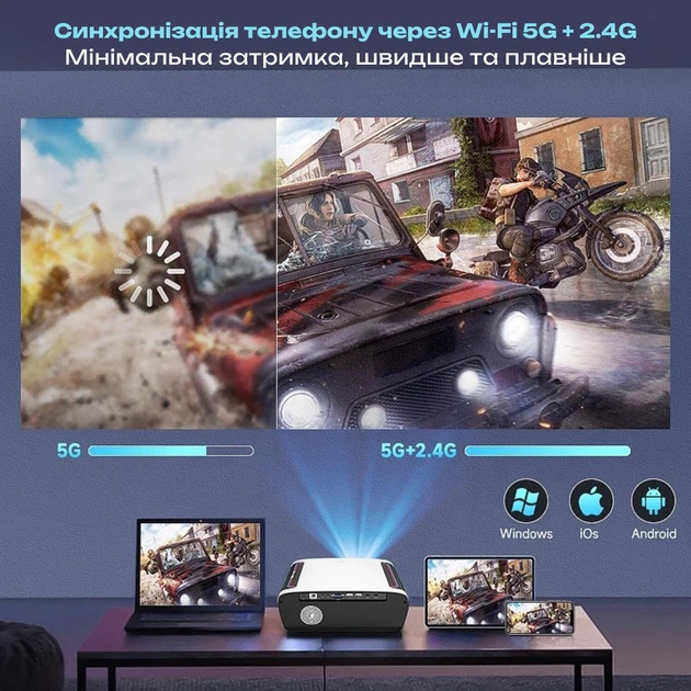 Проектор Caiwei A9Q мини домашний кинотеатр яркость 1350 ANSI, 4K совместимый с 5G Wi-Fi видеопроектор для домашнего кинотеатра с тихой работой и поддержкой android видео кино проекторы - Фото 7 Проектор Caiwei A9Q мини домашний кинотеатр яркость 1350 ANSI, 4K совместимый с 5G Wi-Fi видеопроектор для домашнего кинотеатра с тихой работой и поддержкой android видео кино проекторы - изображение 7