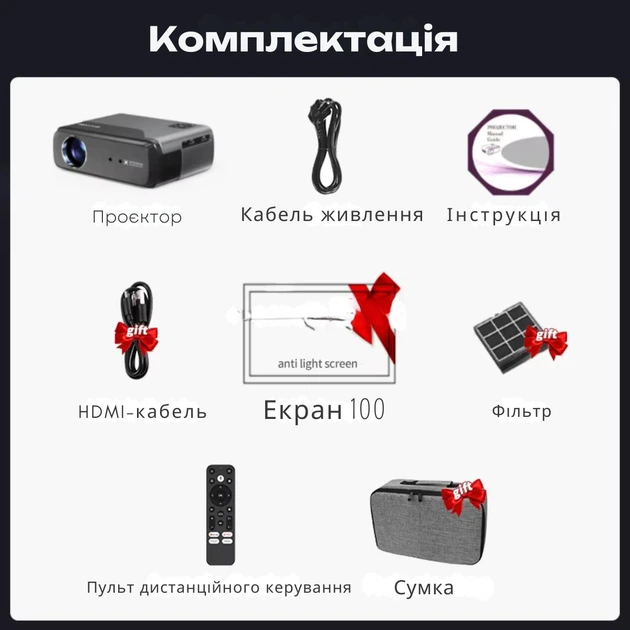 Проектор Caiwei A8 смарт проектор для фильмов 4K, Android 12 поддержка Bluetooth Wi-Fi мультимедийный домашний кинотеатр с автофокусом - Фото 11 Проектор Caiwei A8 смарт проектор для фильмов 4K, Android 12 поддержка Bluetooth Wi-Fi мультимедийный домашний кинотеатр с автофокусом - изображение 11