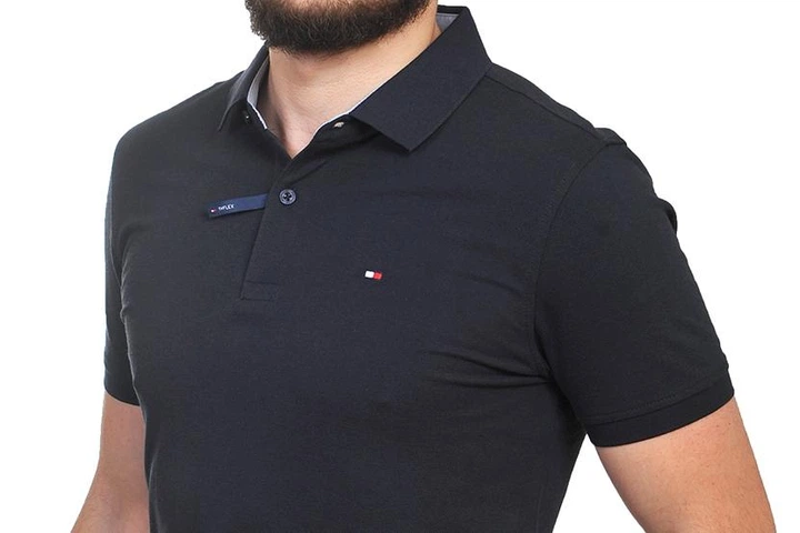 Футболка-поло с логотипом Tommy Hilfiger B1388-2 4XL тёмно-синяя - Фото 4 Футболка-поло с логотипом Tommy Hilfiger B1388-2 4XL тёмно-синяя - изображение 4