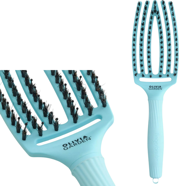 Szczotka do włosów Olivia Garden Fingerbrush Dolce Vita niebieska (5414343018823) - obraz 2