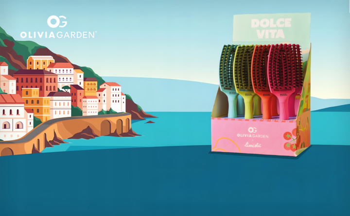 Szczotka do włosów Olivia Garden Fingerbrush Dolce Vita niebieska (5414343018823) - obraz 5