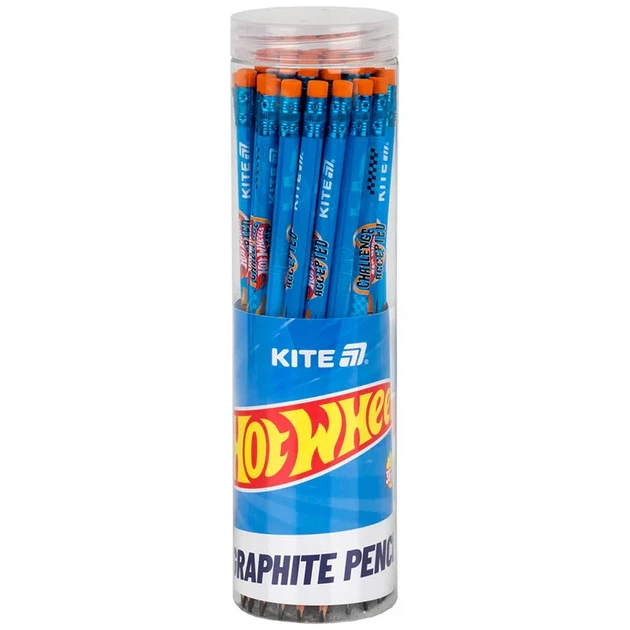 Олівець графітний тригранний з гумкою Kite Hot Wheels HW25-046 - изображение 2