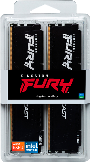 Оперативна памʼять Kingston Fury DDR5-5600 131072MB PC5-44800 (Kit of 2x65536) Beast Black (740617350029) - зображення 5