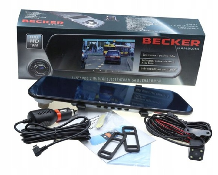 Дзеркало з відеореєстратором FullHD Becker + Задня камера (HAMBURG ) - зображення 4