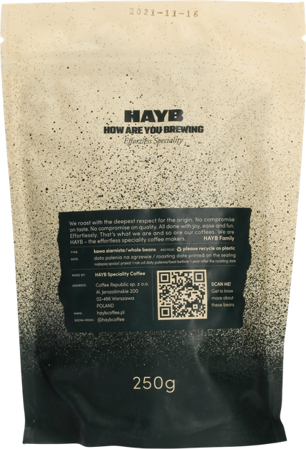 Kawa ziarnista Hayb Gwatemala Dark Espresso 250 g (5904844570161) - obraz 2