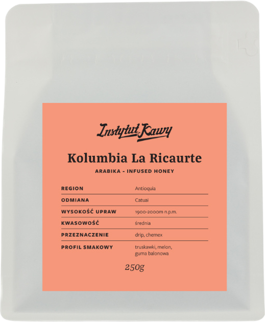Кава в зернах Instytut Kawy Kolumbia La Ricaurte Infused Honey Filter 250 г (5903957223773) - зображення 1