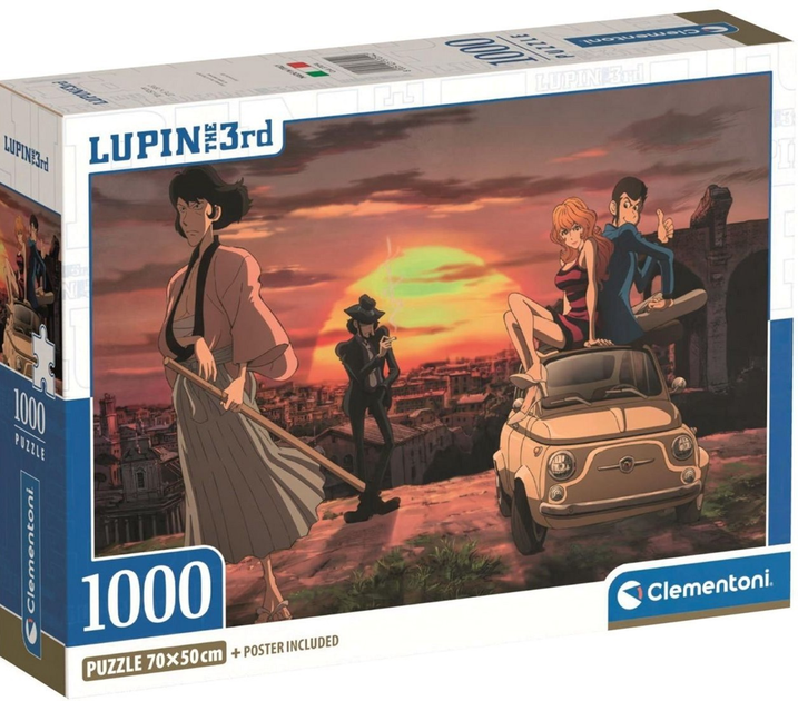 Puzzle Clementoni Lupin The 3rd 1000 elementów 37054 (8005125370542) - obraz 1