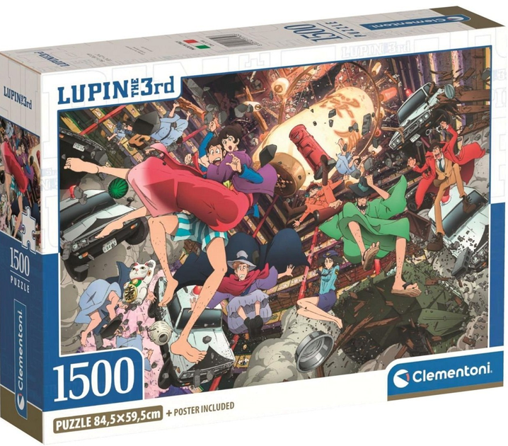 Puzzle Clementoni Lupin The 3rd 1500 elementów 31749 (8005125317493) - obraz 1