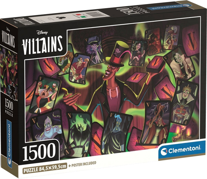 Puzzle Clementoni Disney Vilains 1500 elementów 31744 (8005125317448) - obraz 1
