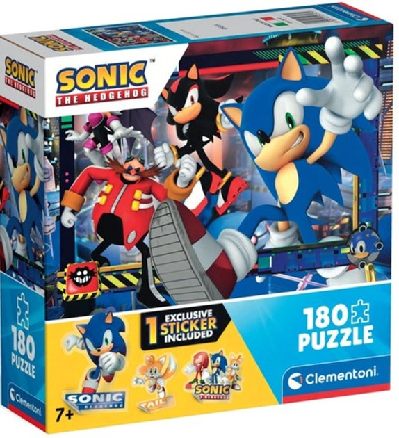 Puzzle Clementoni Super Kolor Sonic The Hedgehog 180 elementów 29797 (8005125297979) - obraz 1