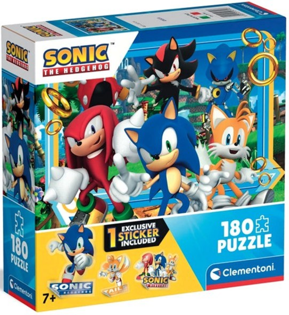 Puzzle Clementoni Super Kolor Sonic The Hedgehog 180 elementów 29799 (8005125297993) - obraz 1