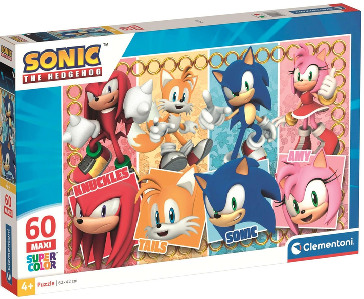 Пазл Clementoni Maxi Super Kolor Disney Sonic 60 елементів (8005125260737) - зображення 1