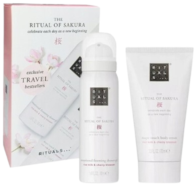 Zestaw Rituals Sakura Mini Travel Set żel pod prysznic 50 ml + krem do ciała 70 ml (8719134189643) - obraz 1