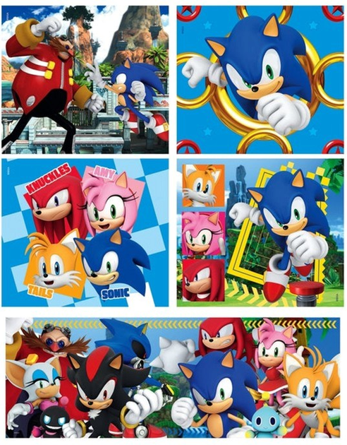 Puzzle Clementoni Super Kolor Sonic The Hedgehog 10 in 1 80508 (8005125805082) - obraz 3