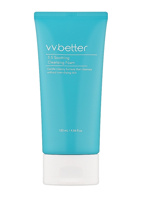 Пенка очищающая для чувствительной кожи лица VVbetter 5.5 Soothing Cleansing Foam, 120 мл - Фото 1 Пенка очищающая для чувствительной кожи лица VVbetter 5.5 Soothing Cleansing Foam, 120 мл - изображение 1