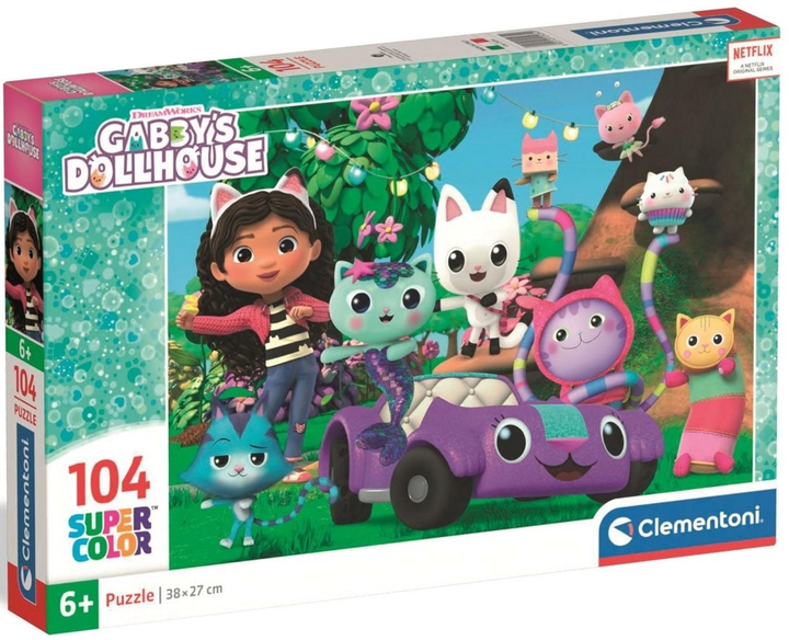 Puzzle Clementoni Super Kolor Gabby's Dollhouse 104 elementy 25034 (8005125250349) - obraz 1
