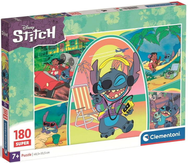 Puzzle Clementoni Super Disney Stitch 180 elementów 29800 (8005125298006) - obraz 1