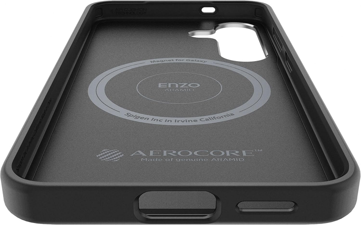 Панель Spigen Enzo Aramid GP-FPS936PGABW з вбудованим кільцем MagFit для Samsung Galaxy S25+ Black (8809971239516) - зображення 6
