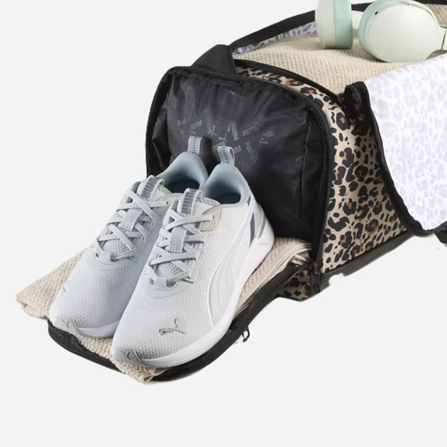 Torba sportowa materialowa duża Puma Challenger Aop Small Sports Bag 9114402 Brązowa (4069156961067) - obraz 3
