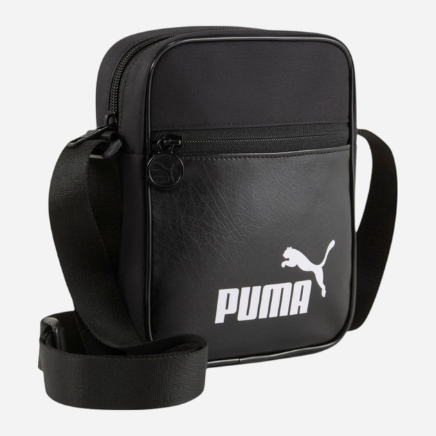 Torba sportowa crossbody na ramię męska materialowa Puma Campus Portable 9129501 Czarna (4067984160515) - obraz 1