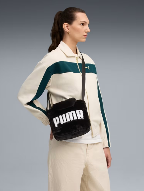 Torebka crossbody damska sportowa materialowa Puma Up Faux Fur Mini Shopper Bag 9171301 Czarna (4069157052146) - obraz 2