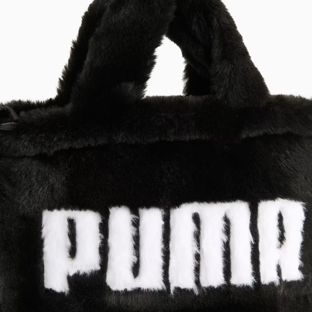 Torebka crossbody damska sportowa materialowa Puma Up Faux Fur Mini Shopper Bag 9171301 Czarna (4069157052146) - obraz 4