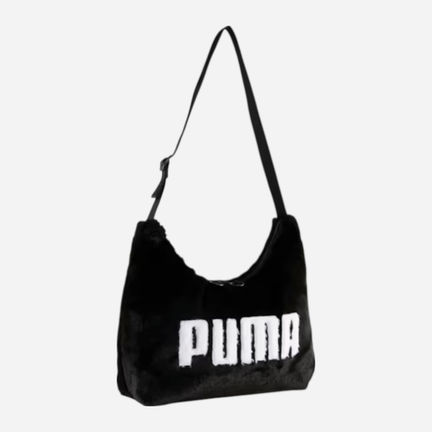 Torebka damska hobo materialowa Puma Up Faux Fur Slouchy Hobo Bag 9186901 Czarna (4069157052184) - obraz 1