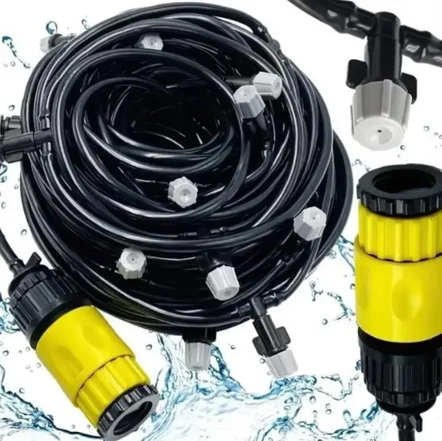 Система полива туман Душ-ороситель воды для террасы и сада Patio Mistcooling Kit BD-10FT 10 метров - Фото 8 Система полива туман Душ-ороситель воды для террасы и сада Patio Mistcooling Kit BD-10FT 10 метров - изображение 8