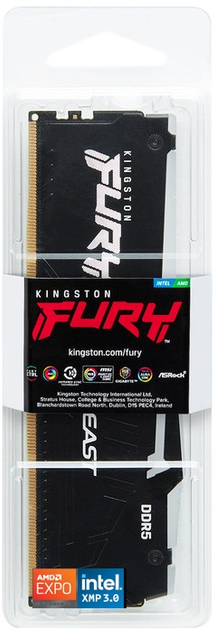 Pamięć RAM Kingston Fury DDR5-5600 32768MB PC5-44800 Beast RGB 1Rx8 Black (740617350333) - obraz 5
