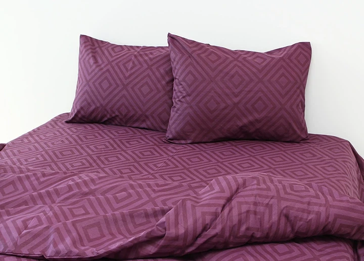 Комплект постільної білизни TAG Tekstil R130Marsala Полуторний - зображення 2