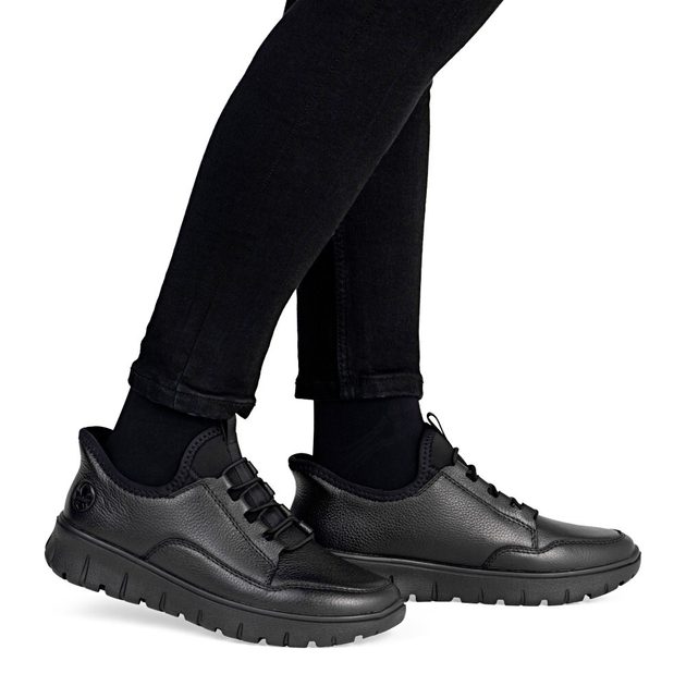 Sneakersy damskie skórzane Rieker N1357-00 37 (4UK) Czarne (4061811478927) - obraz 2
