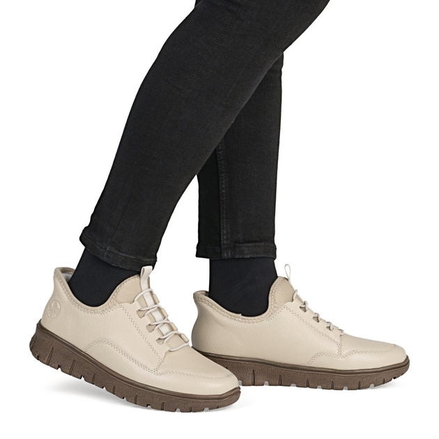 Sneakersy damskie skórzane Rieker N1357-60 37 (4UK) Beżowe (4061811516452) - obraz 2